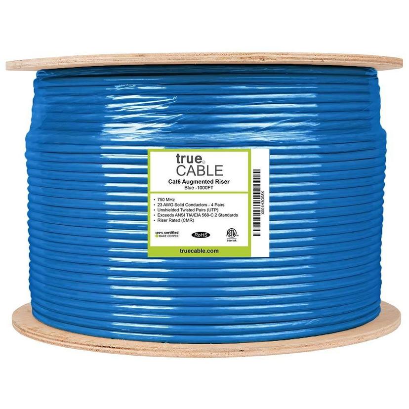 trueCABLE Cat6A CMR riser cable