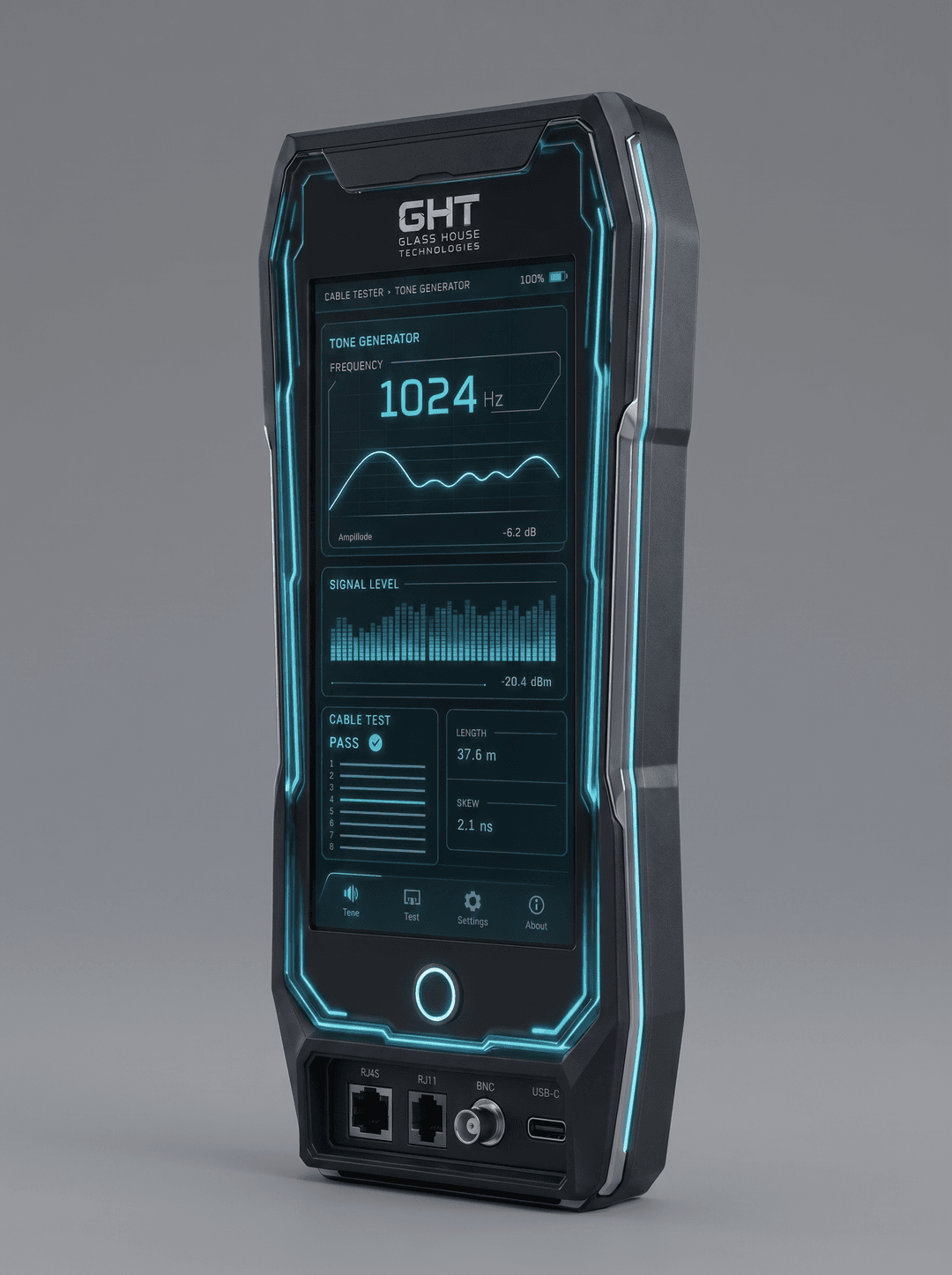 CT-100 touchscreen cable tester concept