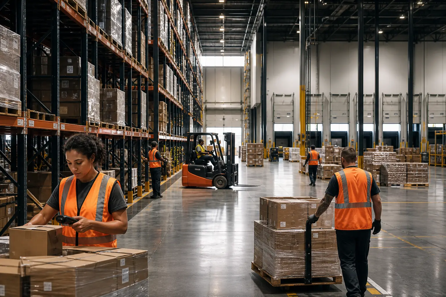 Illustrative warehouse receiving and picking environment