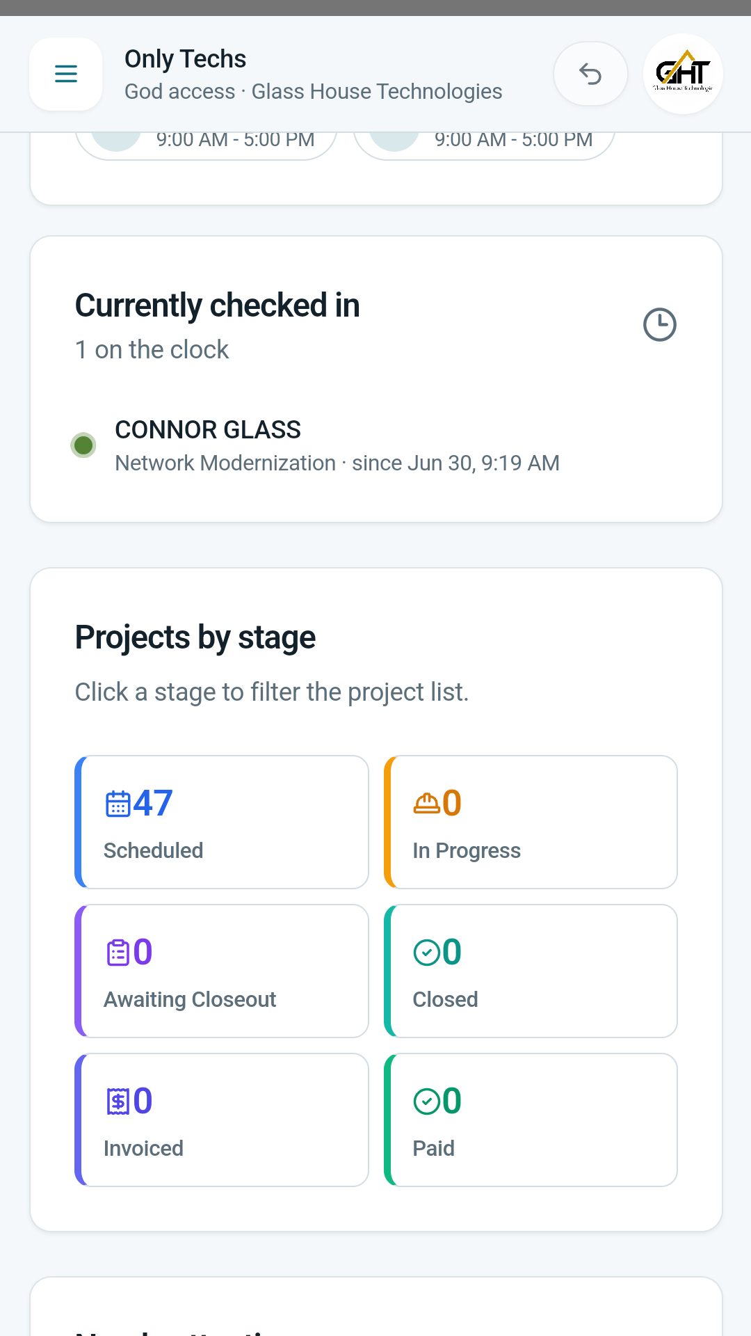 OnlyTechs projects list